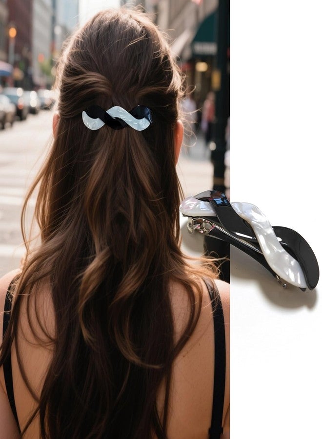Markuii Large Hair Barrette for Women 4 Inch No Slip Acetate Twist Not Easy to Break French Hair Clips for Thick to Thin Hair, 3 Pack - Image 3