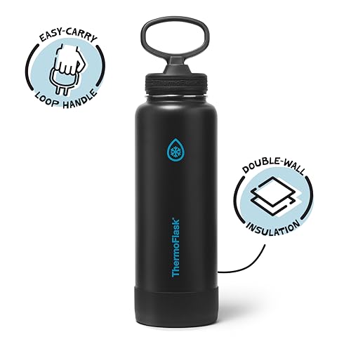 ThermoFlask 40 oz Double Wall Vacuum Insulated Stainless Steel Water Bottle with Straw Lid, Electric Eclipse - Image 2