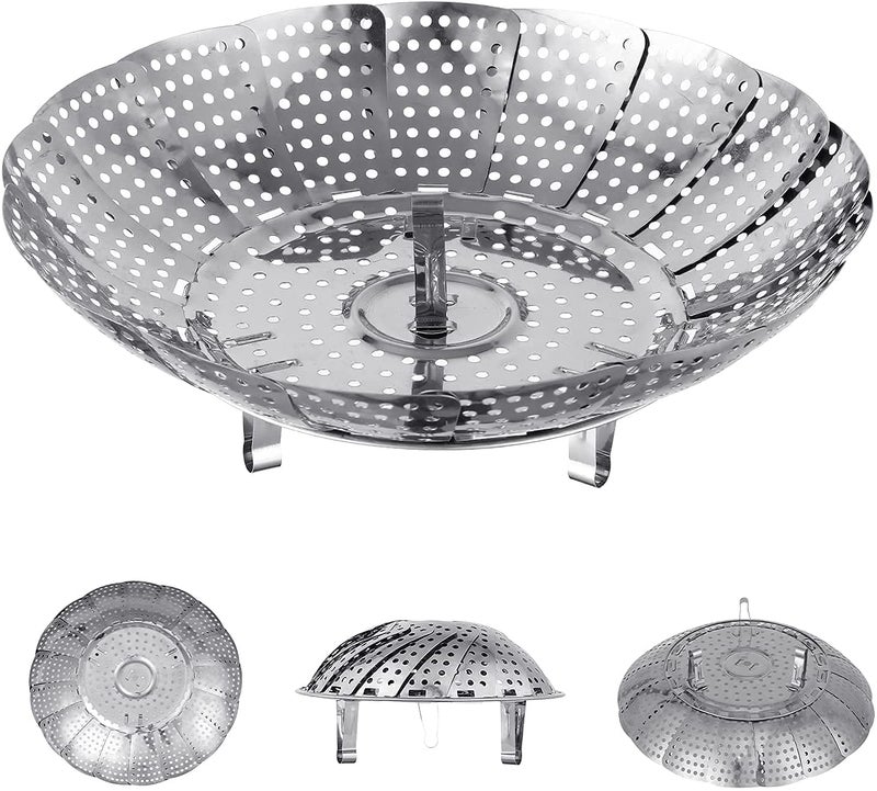HOMETIC Stainless Steel Multipurpose Retractable Foldable Fruit Bowl Steamer 14 cm - Image 2