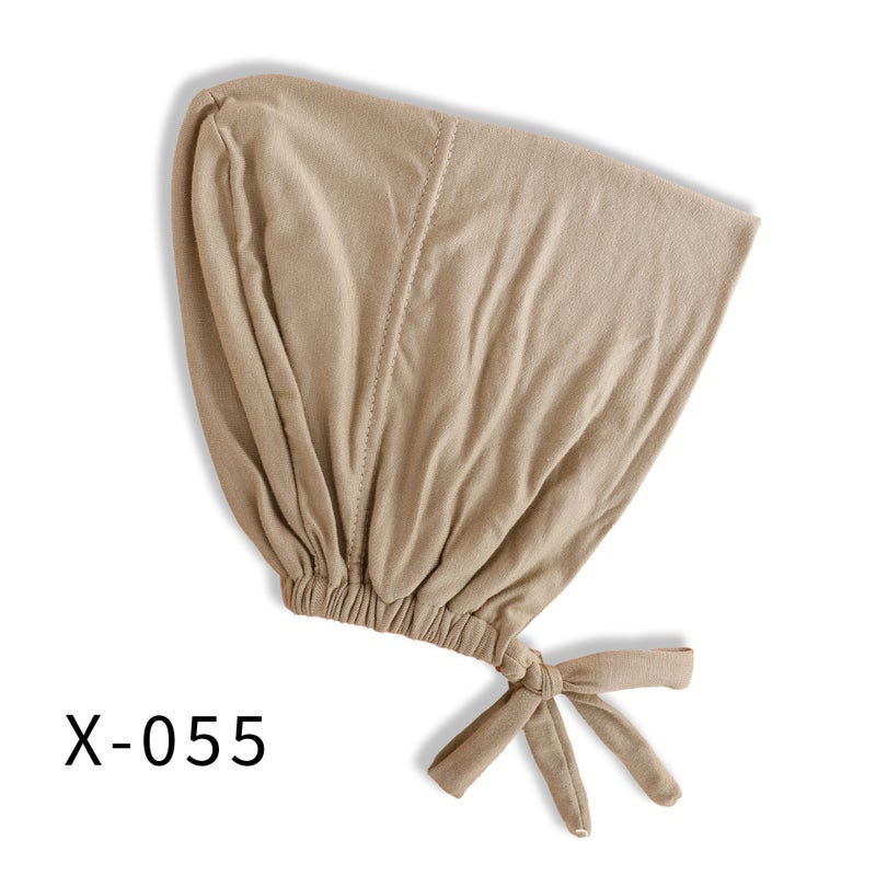 High-Quality Elastic Mercerized Cotton Lace-Up Base Cap, Solid Color, Adjustable, Breathable Turban Cap, Headwrap Cap - Image 1