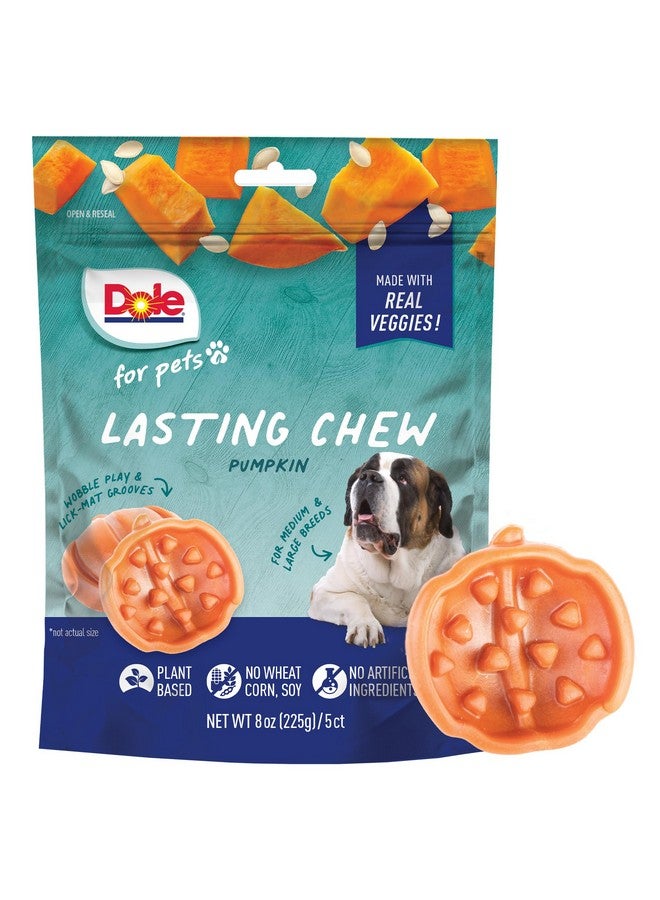Dole Dole for Pets Freshly Fetched Lasting Chew, Pumpkin Flavor Dog Treats, 8oz, 5ct | Flavored with Real Veggies, No Wheat, Corn, Soy, Artificial Flavors, Colors, Preservatives, or Animal Products - Image 1