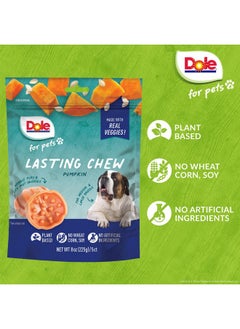 Dole Dole for Pets Freshly Fetched Lasting Chew, Pumpkin Flavor Dog Treats, 8oz, 5ct | Flavored with Real Veggies, No Wheat, Corn, Soy, Artificial Flavors, Colors, Preservatives, or Animal Products  - Image 4