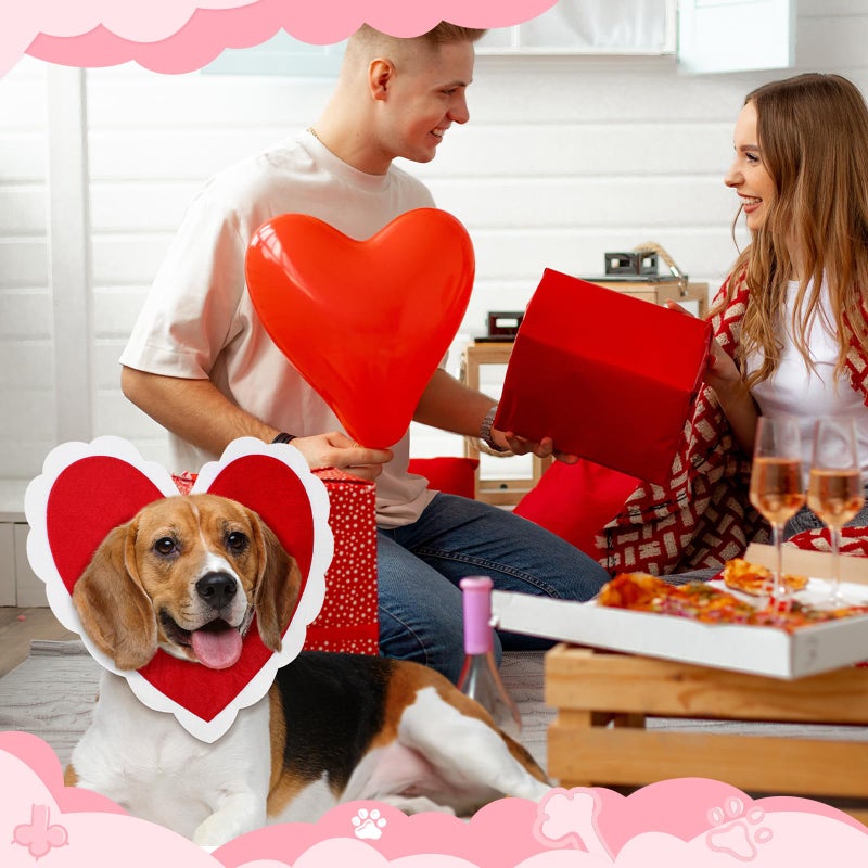Geyoga Valentine's Day Dog Costume Cute Pet Hat Clothes Red Love Heart Shaped Headwear for Cats Dogs Dress up Adjustable Birthday Holiday Hat(Large) - Image 5