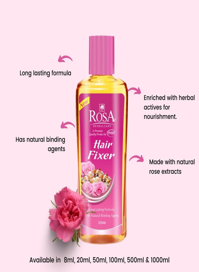 ROSA Hair Fixer Long Lasting Strong Hold | Non-Sticky Hair Fix for Men & Women | Rose Infused Hair & Beard Fixer for Soft, Smooth Styling | Unisex Hair Fix | 200 ml - Image 4