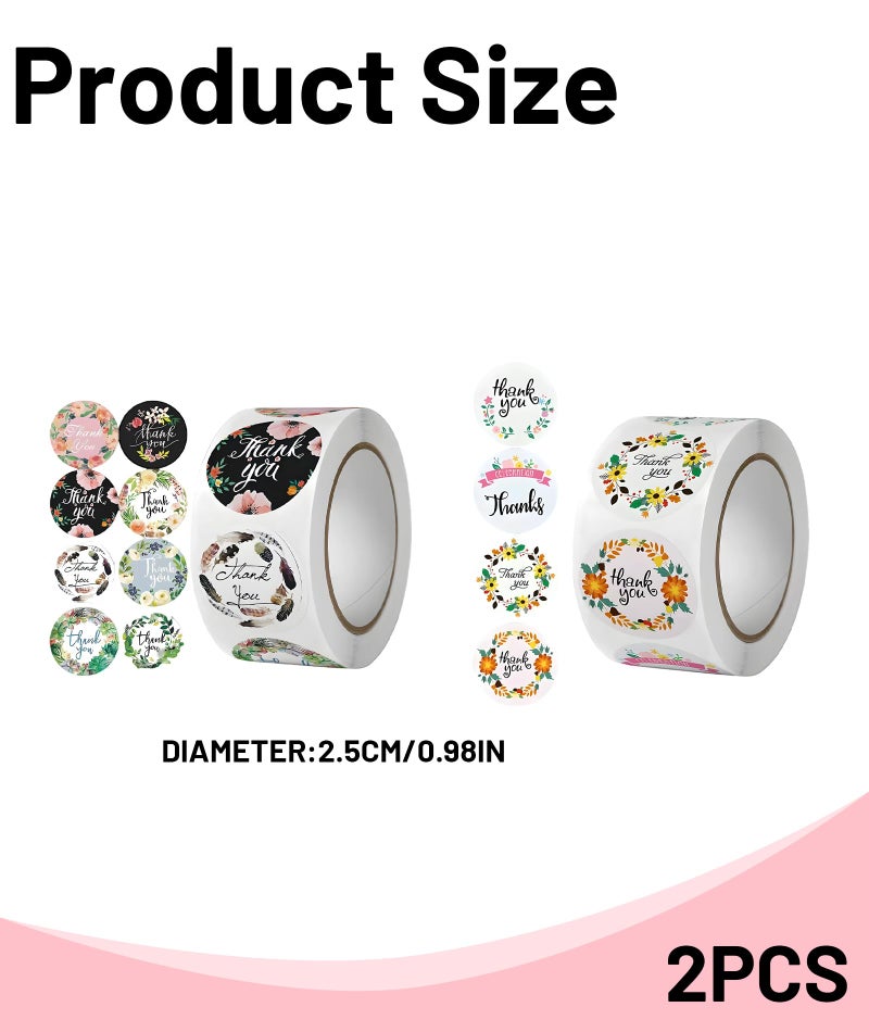 XFSAFDM 1000PCS Thank You Stickers for Small Business, Cute Stickers, Packaging Materials for Small Business, Gift Wrap, Price Tag Stickers, Happy Diwali Stickerss, Thank You Cards - Image 2