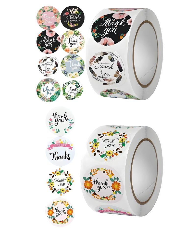 XFSAFDM 1000PCS Thank You Stickers for Small Business, Cute Stickers, Packaging Materials for Small Business, Gift Wrap, Price Tag Stickers, Happy Diwali Stickerss, Thank You Cards - Image 1