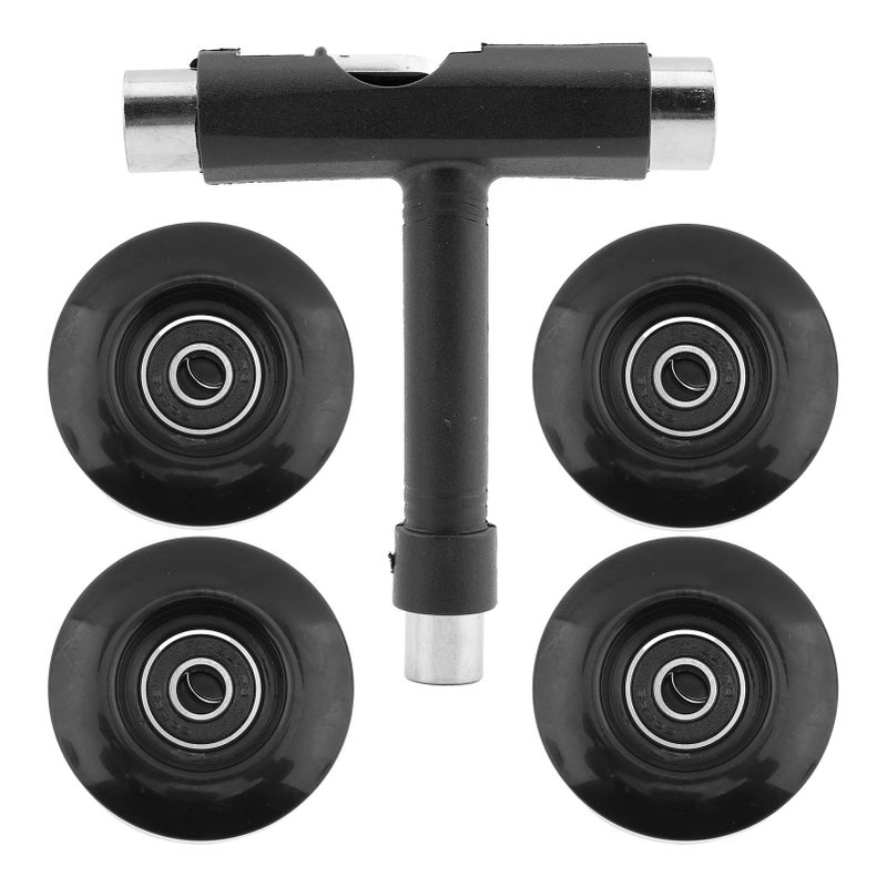 Houseen 4 Pcs Skateboard Wheels with Bearings Hardness PU 80A Longboard Wheels with Screwdriver Tool 55mm Cruiser Wheels Street Wheels Replacement - Image 2
