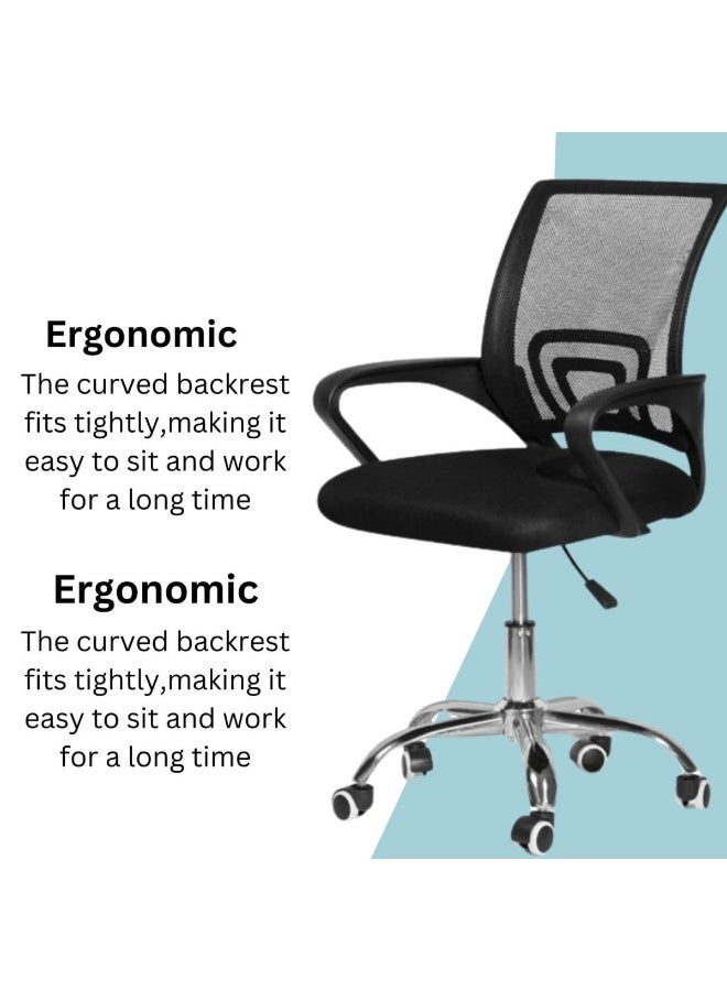 كرسي مكتب وكرسي تنفيذي أسود، كرسي مكتب قابل للتعديل، كرسي مريح مع دعم قطني، وسادة مبطنة، ظهر مرتفع، مسند رأس وعجلات، كرسي كمبيوتر مريح (أسود) - Image 4