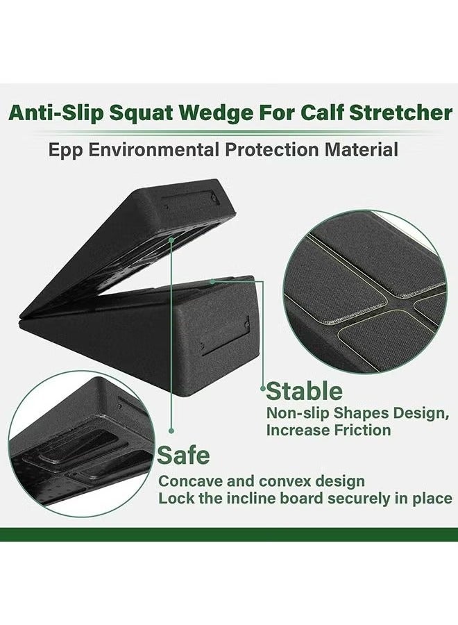 PYC Slant Board, 3 Pcs Calf Stretcher for Squat Wedge and Physical Therapy Equipment, Adjustable Foam Slant Board Wedge Great for Exercises, Squats and Calf Stretching - Image 2