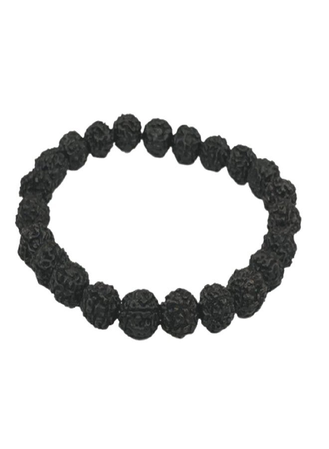 numeroastro 5 Mukhi Black Rudraksha Beads Bracelet For Men & Women (Stretchable) (1 Pc) - Image 3