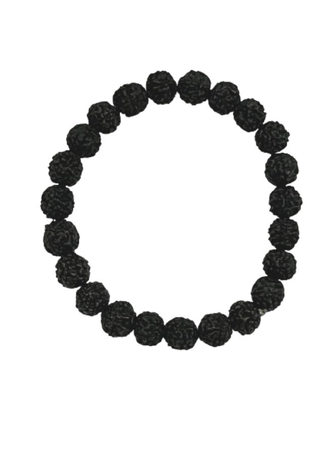 numeroastro 5 Mukhi Black Rudraksha Beads Bracelet For Men & Women (Stretchable) (1 Pc) - Image 2