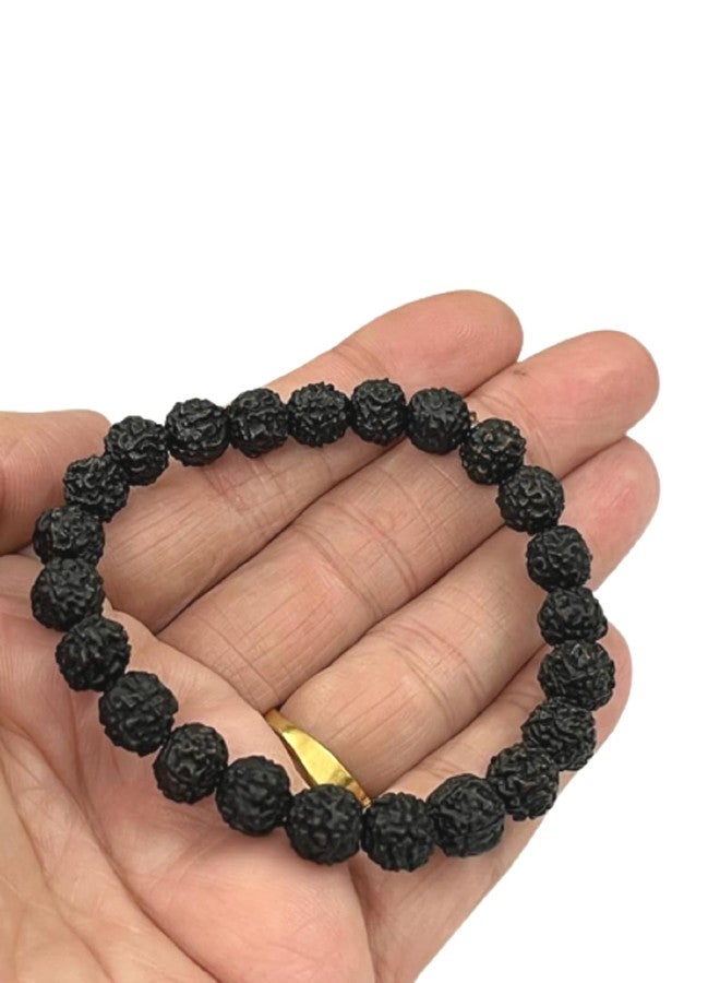 numeroastro 5 Mukhi Black Rudraksha Beads Bracelet For Men & Women (Stretchable) (1 Pc) - Image 4