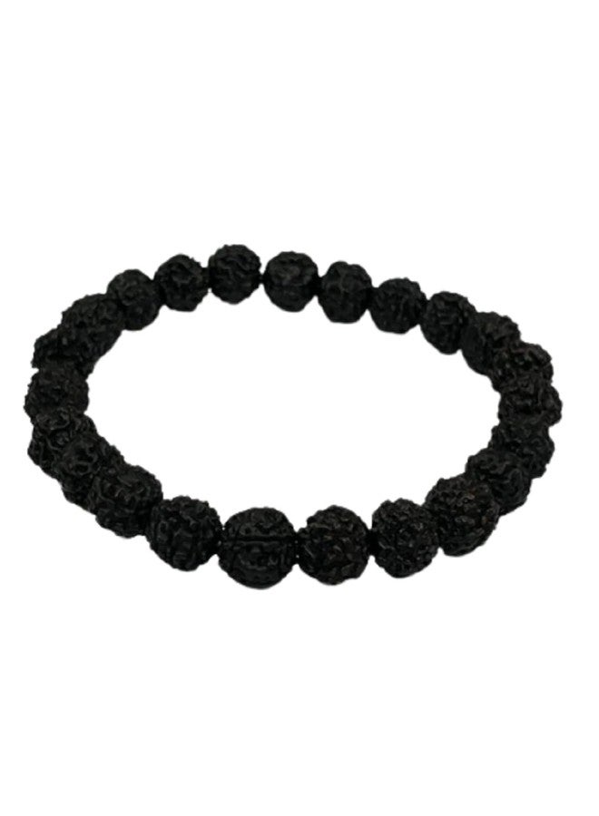 numeroastro 5 Mukhi Black Rudraksha Beads Bracelet For Men & Women (Stretchable) (1 Pc) - Image 5