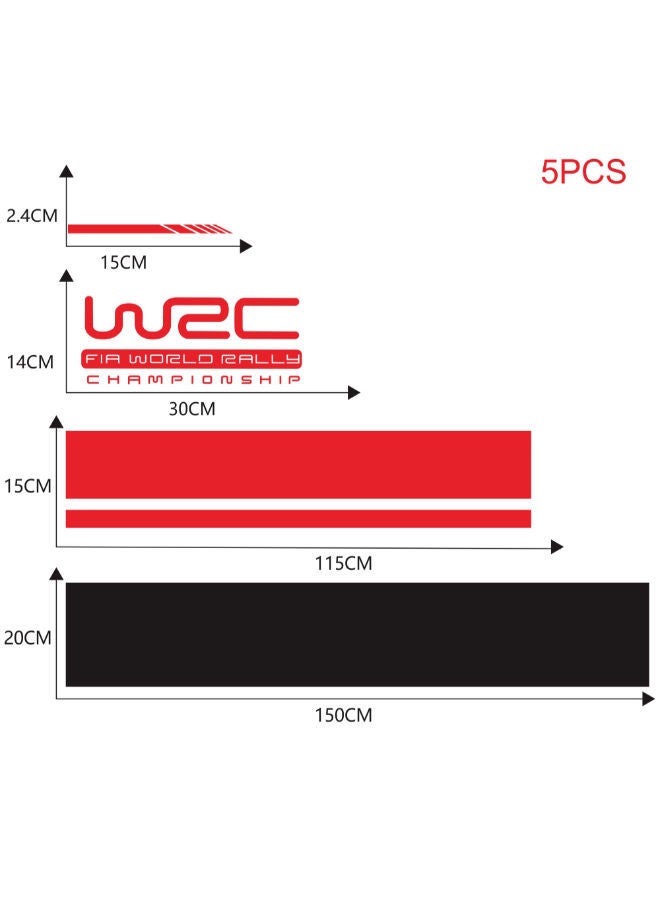 NIBEMINENT 5-Piece Rearview Mirror Stripes Decal Sticker - Image 2