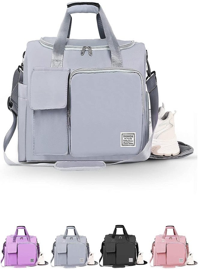 Florisca™ Large Capacity Folding Travel Bag, Gym Bag for Women, Travel Lightweight Waterproof Carry on Luggage Bags with Fixed Strap, Weekender Bag with Shoe Compartment & Wet Pocket - Image 3