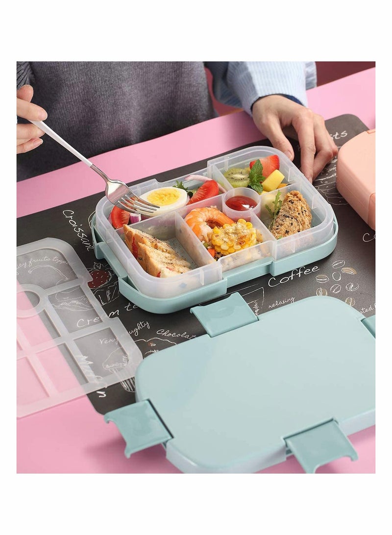 SYOSI Kids Lunch Box Bento Box for Kid with 6 Compartments BPA Free Plastic Picnic Snack Salad Baby Bento Boxes  - Image 4