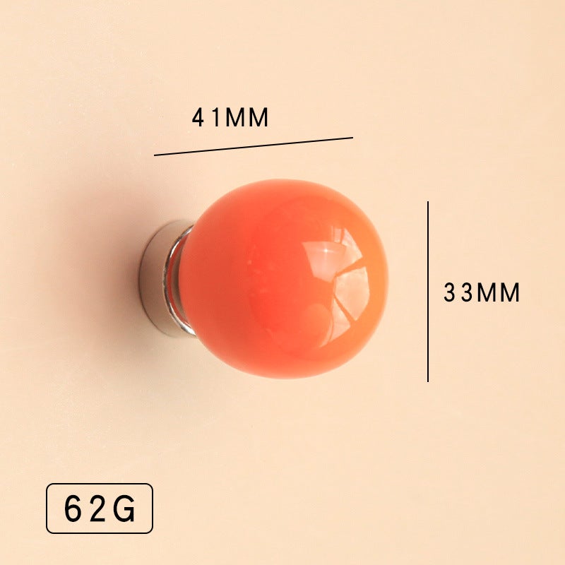 Ceramic Dopamine Creative Strong Magnet Hook Home Decoration Pendant Hook Refrigerator Magnetic Paste Nail-free Hook Orange glossy ceramic ball-magnetic hook