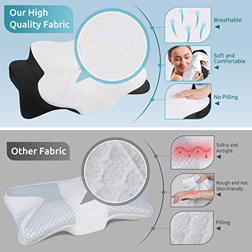 DONAMA Cervical Pillow for Neck and Shoulder,Contour Memory Foam Pillow,Ergonomic Neck Support Pillow for Side Back Stomach Sleepers with Pillowcase-King Size - Image 4