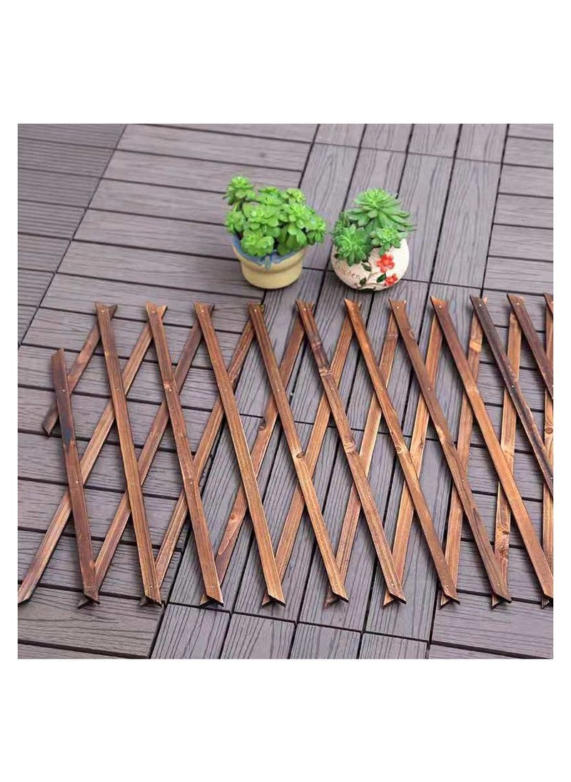LINGWEI Wooden Expandable Garden Portable Wood Wicker Bamboo Picket Fence Hanging Plant Trellis Frame Support For Climbing Vines Flowers Wall Decor Screen Corrosion Resistant (75cm Brown)  - Image 1