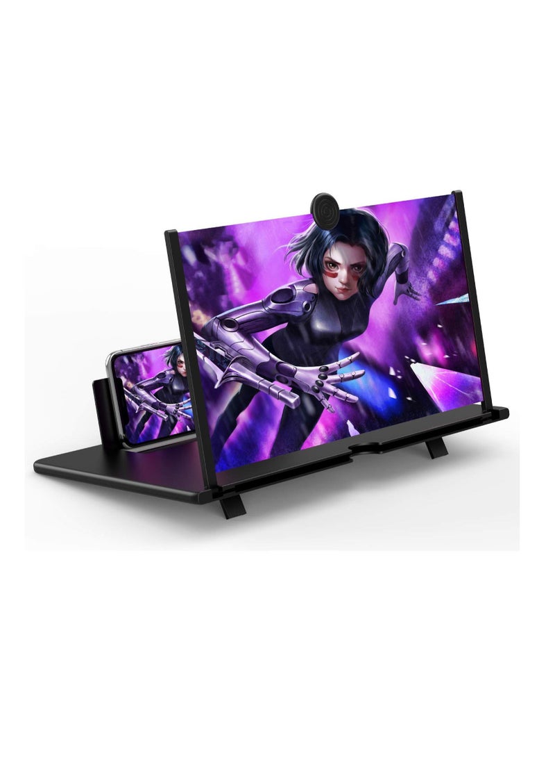 Captaintech Screen Magnifier Mobile Phone 3D Magnifier Projector Screen for Movies, Videos, and Gaming Foldable Phone Stand with Screen Amplifier Compatible with All Smartphones - Image 1