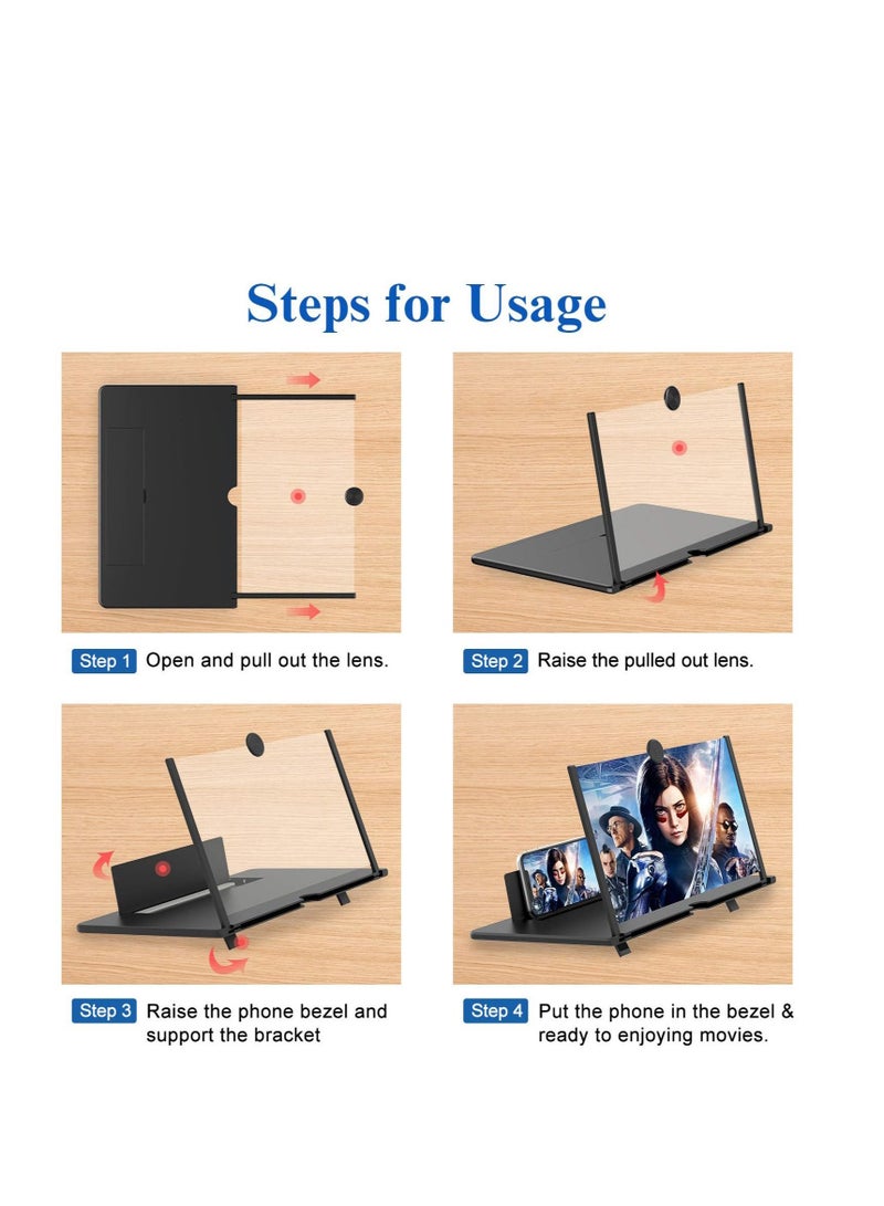 Captaintech Screen Magnifier Mobile Phone 3D Magnifier Projector Screen for Movies, Videos, and Gaming Foldable Phone Stand with Screen Amplifier Compatible with All Smartphones - Image 5