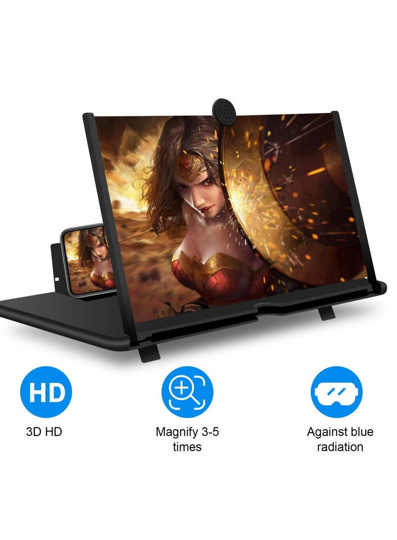 Captaintech Screen Magnifier Mobile Phone 3D Magnifier Projector Screen for Movies, Videos, and Gaming Foldable Phone Stand with Screen Amplifier Compatible with All Smartphones - Image 2