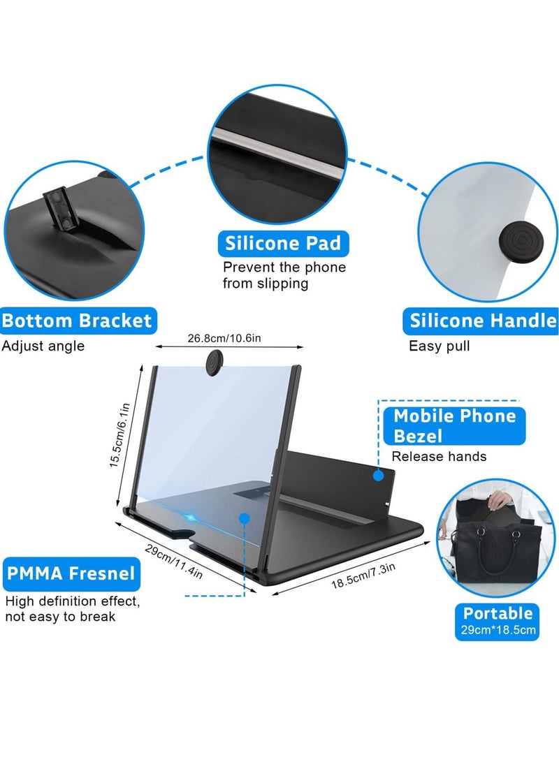 Captaintech Screen Magnifier Mobile Phone 3D Magnifier Projector Screen for Movies, Videos, and Gaming Foldable Phone Stand with Screen Amplifier Compatible with All Smartphones - Image 3
