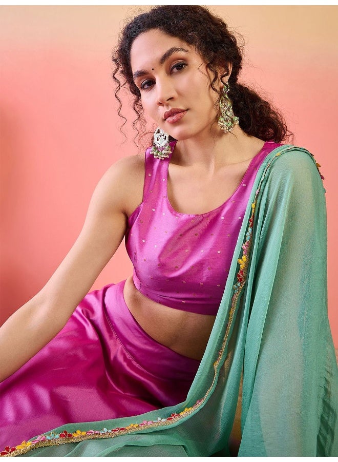 AKS Sequinned Detailed Ready to Wear Lehenga & Blouse With Dupatta - Image 1