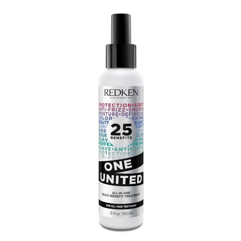 Redken One United All-In-One Leave In Conditioner - Multi-Benefit Leave In Treatment For All Hair Types, Heat Protectant and Detangler Spray, Paraben-Free, 5 Fl Oz - Image 1
