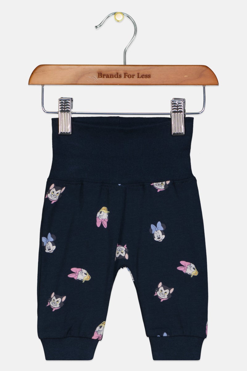 NAME IT Toddlers Girl Graphic Print Jogger Pants, Navy - Image 1