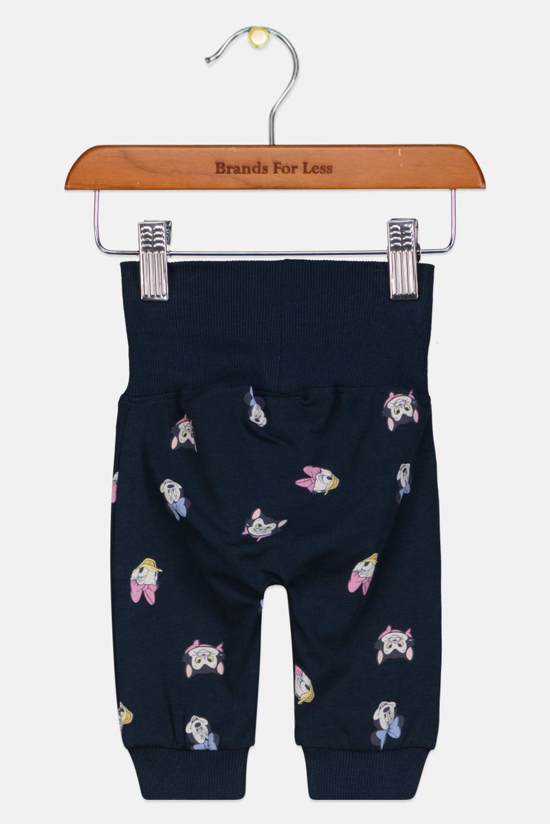 NAME IT Toddlers Girl Graphic Print Jogger Pants, Navy - Image 2