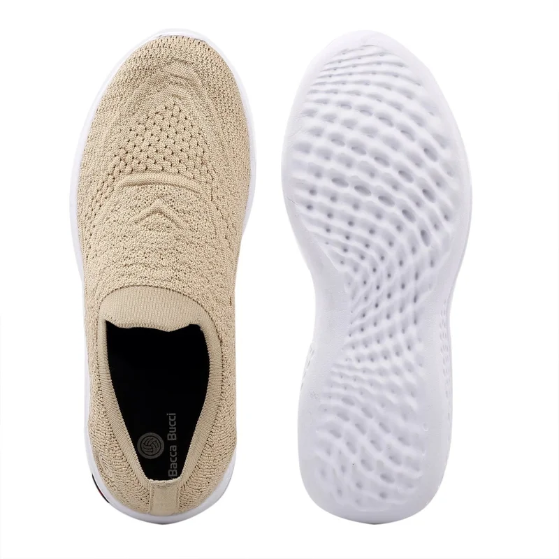 Bacca Bucci Beige WALKER Slip-On Walking Breathable Mesh Sports Shoes for Women | Best Price UAE