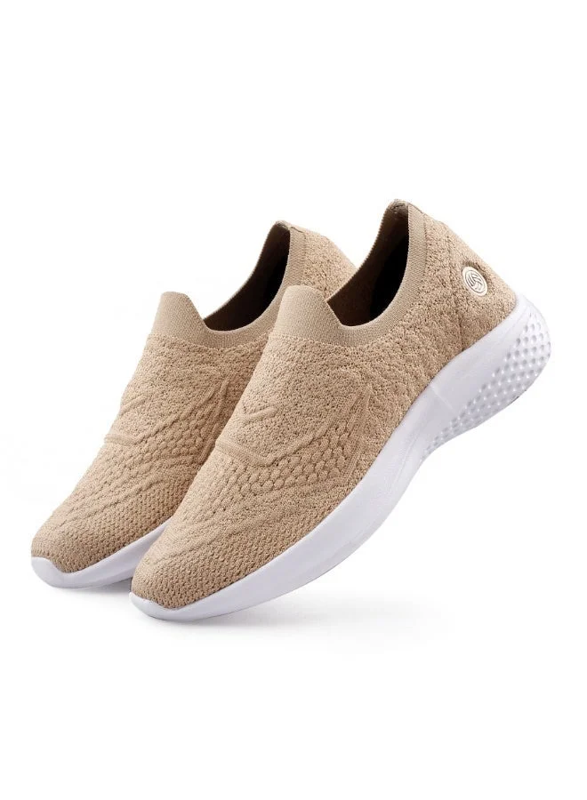 Bacca Bucci Beige WALKER Slip-On Walking Breathable Mesh Sports Shoes for Women | Best Price UAE