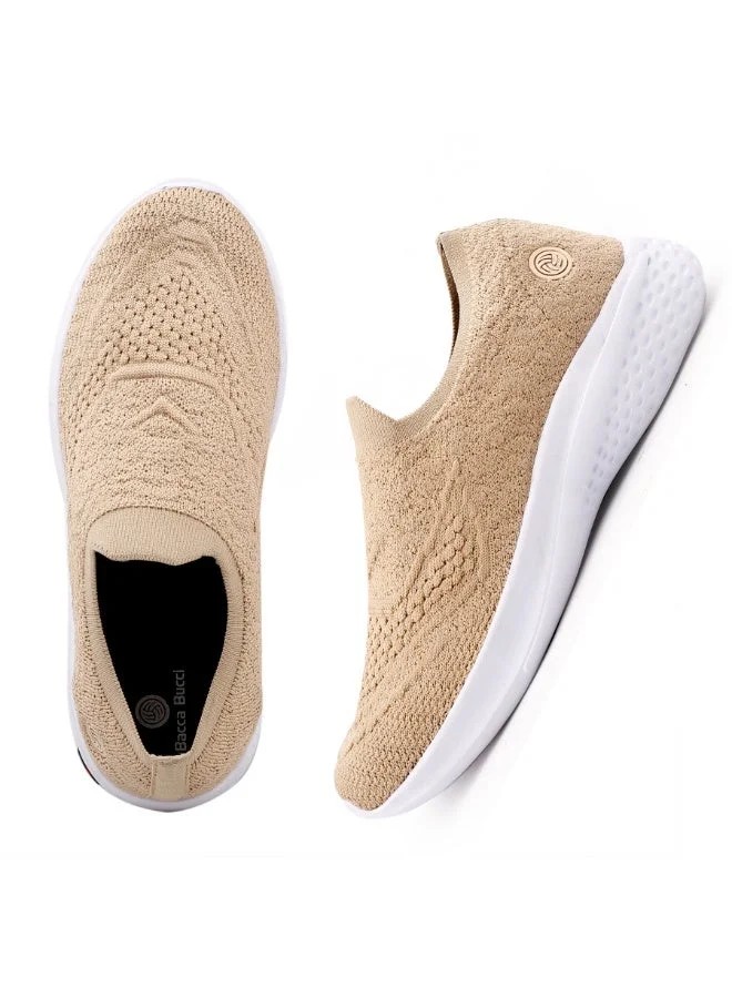 Bacca Bucci Beige WALKER Slip-On Walking Breathable Mesh Sports Shoes for Women | Best Price UAE