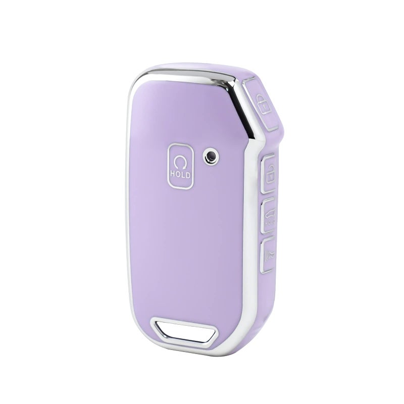 غطاء مفتاح OFFCURVE لكيا - غطاء خاص لحافظة مفتاح كيا سيد سيراتو فورت نيرو سيلتوس سورينتو سول سبورتاج تيليورايد K5 - ملحقات مفتاح ذكي بدون مفتاح باللون الأرجواني