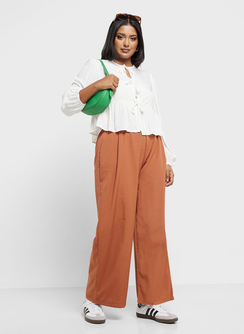 Ginger Plus Bow Tie Up Peplum Blouse  - Image 4