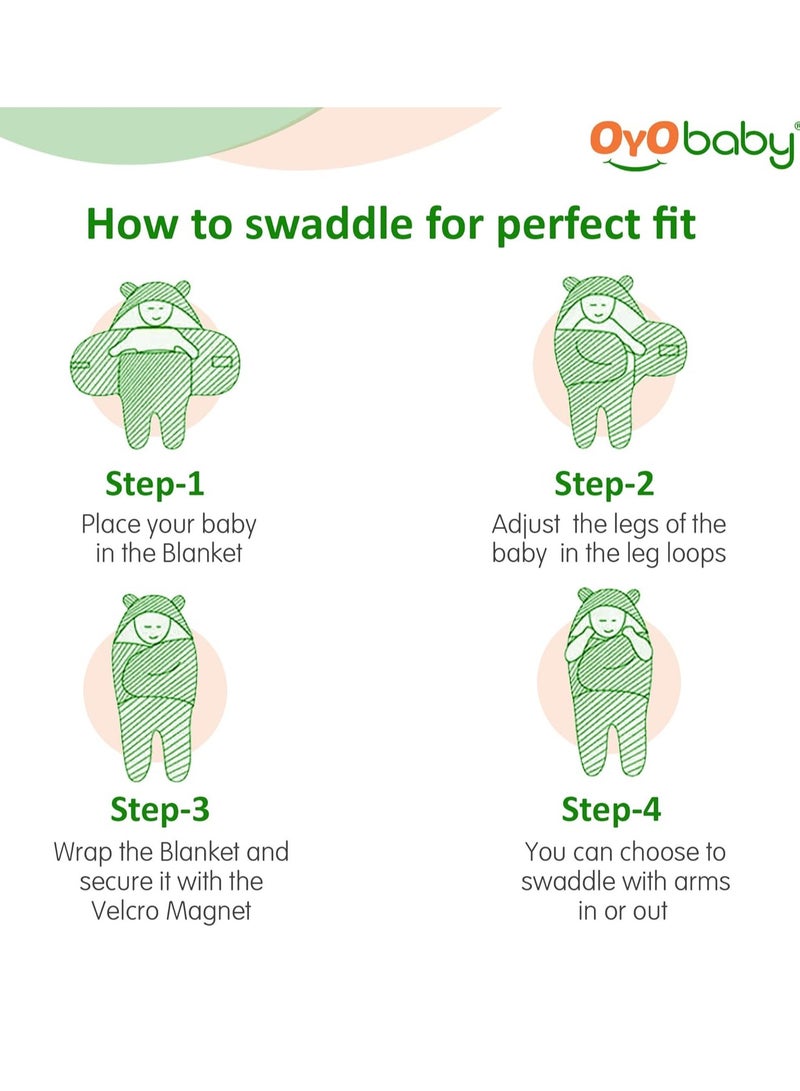 OYO BABY Newborn Hooded Baby Blanket with Embroidery – Wearable Wrapper Sleeping Bag (0-6 Months, Dark Blue, I Love MOM) - Image 3