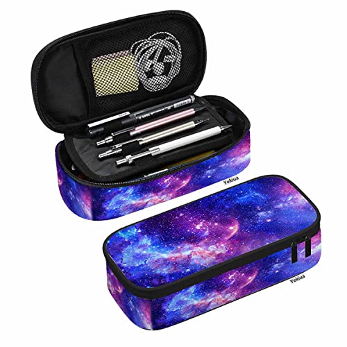 Yekiua Milky Way Pencil Case Stunning Space Galaxy Gas Nebula Glowing Stars Big Capacity Pencil Pouch Office College Makeup Bag Colorful - Image 1