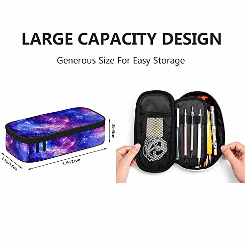 Yekiua Milky Way Pencil Case Stunning Space Galaxy Gas Nebula Glowing Stars Big Capacity Pencil Pouch Office College Makeup Bag Colorful - Image 2