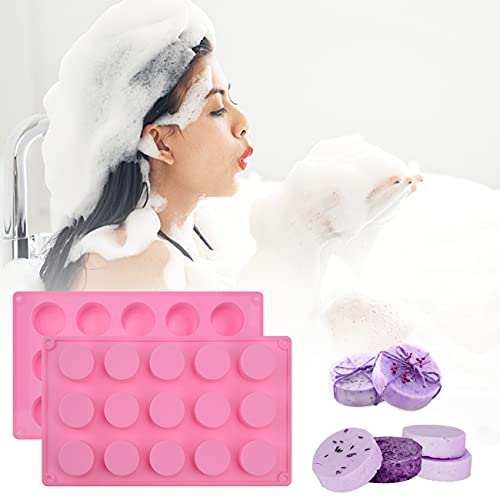 Sakolla 2 Pack Cylinder Silicone Soap Molds, 15 Cavity Mini Round Silicone Molds for Handmade Soap, Lotion Bars, Bath Bombs, Chocolate, Cake - Image 5