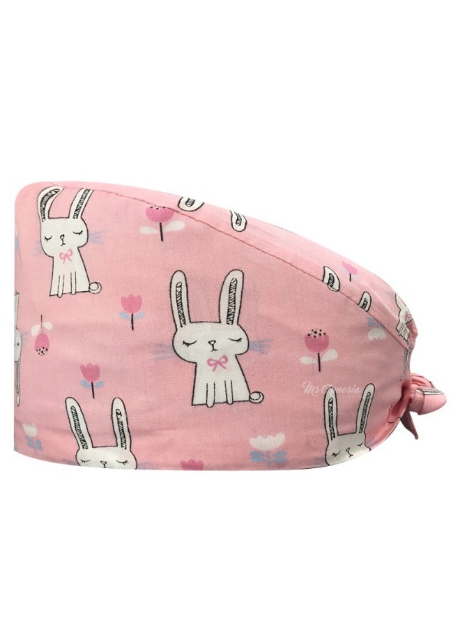 NIBEMINENT Cartoon Doctor Operating Room Pattern Printed Nursing Head Cap Lab Scrub Pet Hospital Surgical Hat Unisex Dentist Scrub Cap