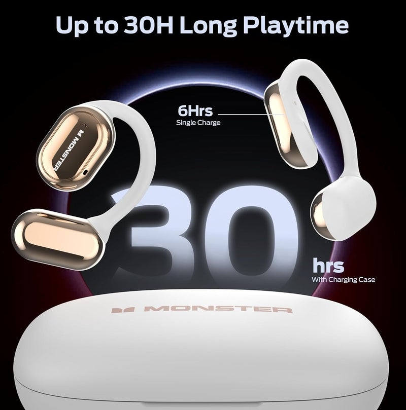 MONSTER Open Free AC100 Wireless Air Conduction Sports Headphones with Bluetooth Connectivity, HD Sound & Comfortable Open Ear Design - Image 4