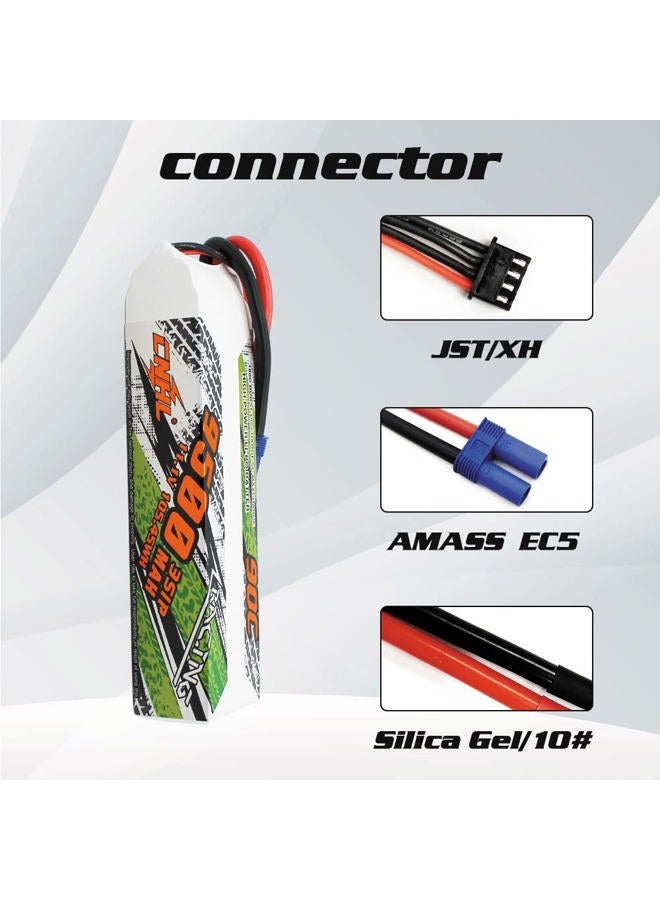 CNHL 9500MAH 3S lipo Battery 90C 11.1v lipo Battery Soft Case with EC5 Plug for RC Car Truck Tank RC Boat(2 Packs) - Image 2