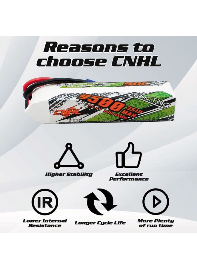 CNHL 9500MAH 3S lipo Battery 90C 11.1v lipo Battery Soft Case with EC5 Plug for RC Car Truck Tank RC Boat(2 Packs) - Image 4