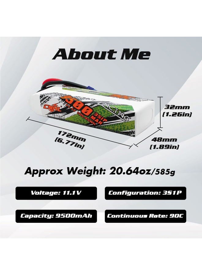 CNHL 9500MAH 3S lipo Battery 90C 11.1v lipo Battery Soft Case with EC5 Plug for RC Car Truck Tank RC Boat(2 Packs) - Image 3