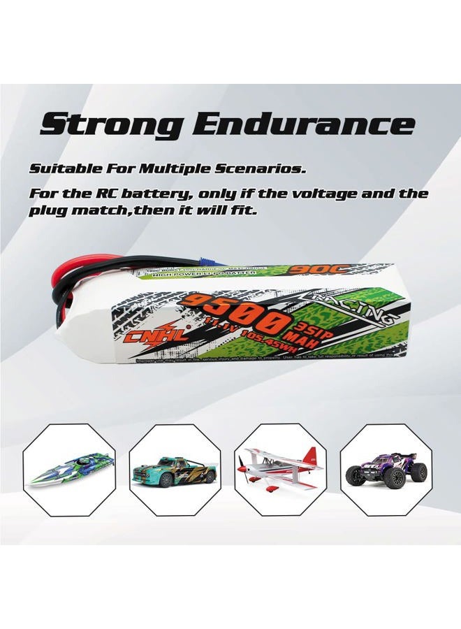 CNHL 9500MAH 3S lipo Battery 90C 11.1v lipo Battery Soft Case with EC5 Plug for RC Car Truck Tank RC Boat(2 Packs) - Image 5