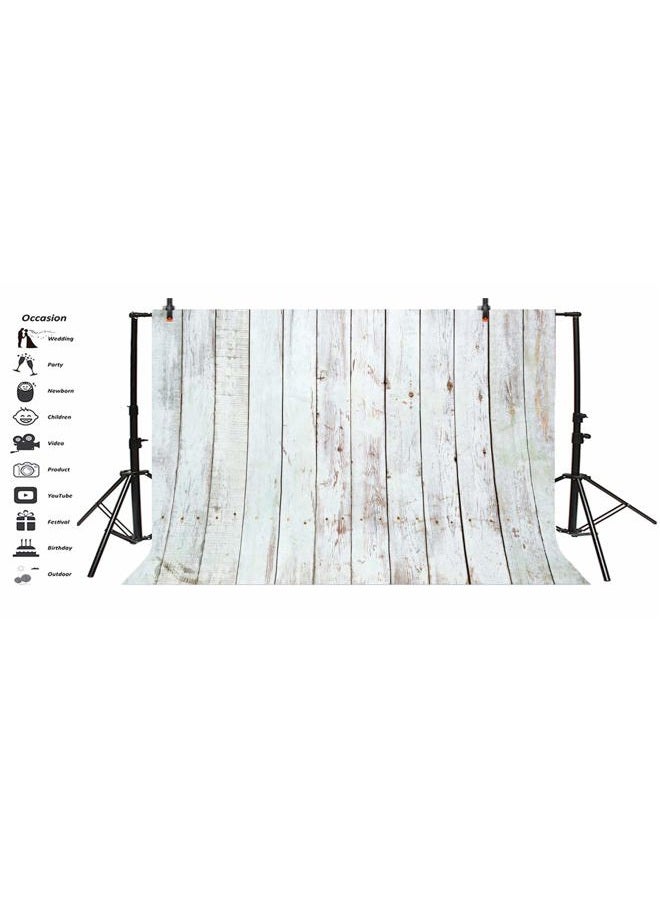 LFEEY 10x8ft Wood Backdrops for Photography Retro Grunge White Wood Texture Background Abstract Portrait Wooden Photo Studio Props for Photography Photo Backdrop - Image 3