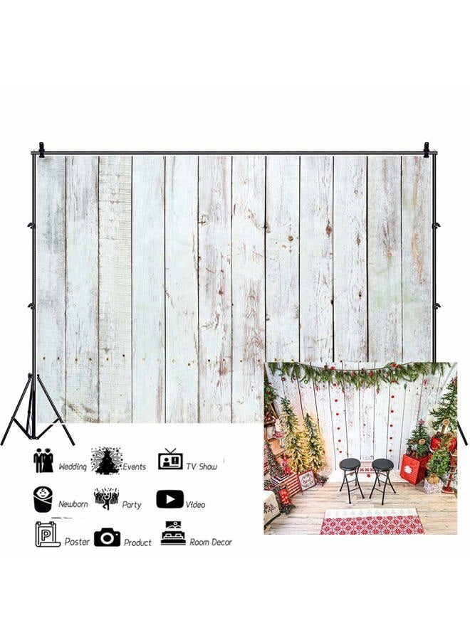 LFEEY 10x8ft Wood Backdrops for Photography Retro Grunge White Wood Texture Background Abstract Portrait Wooden Photo Studio Props for Photography Photo Backdrop - Image 1