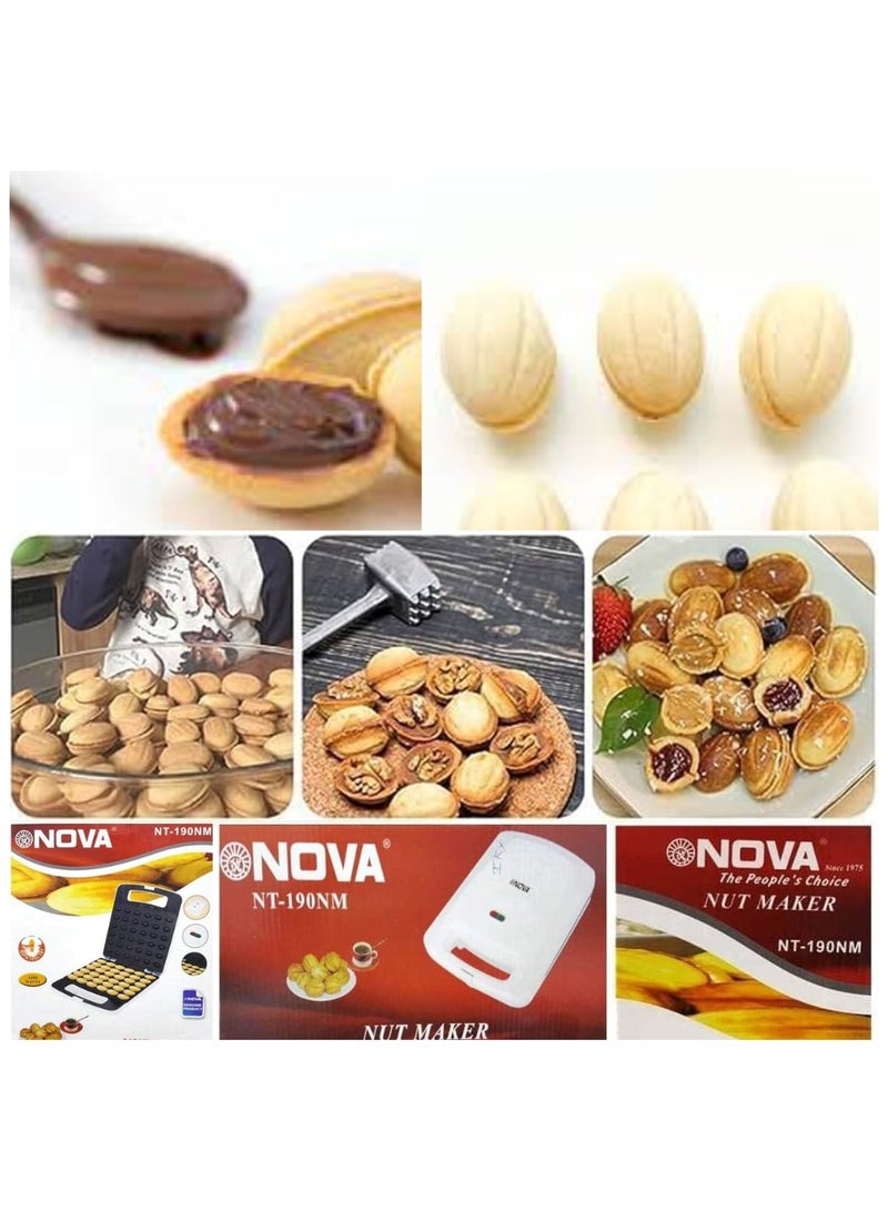 NOVA Electric Walnut Cookie Maker, 1400W Rapid Heating Double Side Non-Stick Electric Nut Walnut Cake Biscuits Maker,Mini Nut Breakfast Machine Baking Tool for Home Kitchen" - Image 5