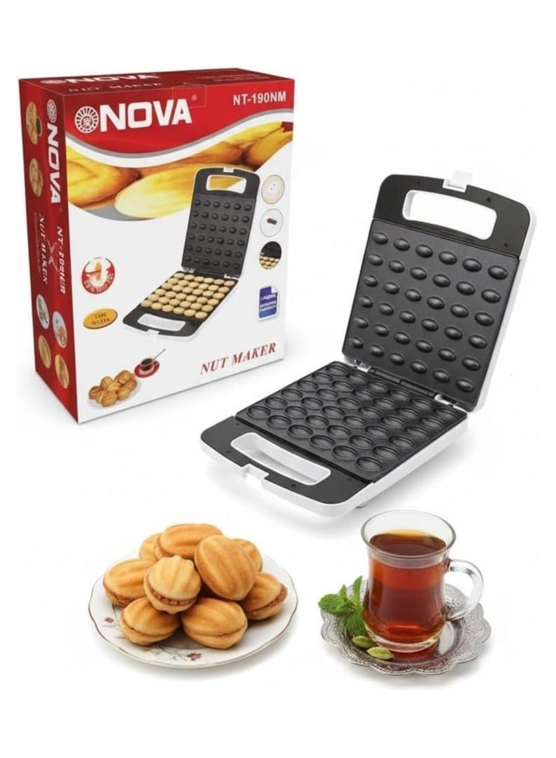 NOVA Electric Walnut Cookie Maker, 1400W Rapid Heating Double Side Non-Stick Electric Nut Walnut Cake Biscuits Maker,Mini Nut Breakfast Machine Baking Tool for Home Kitchen" - Image 3